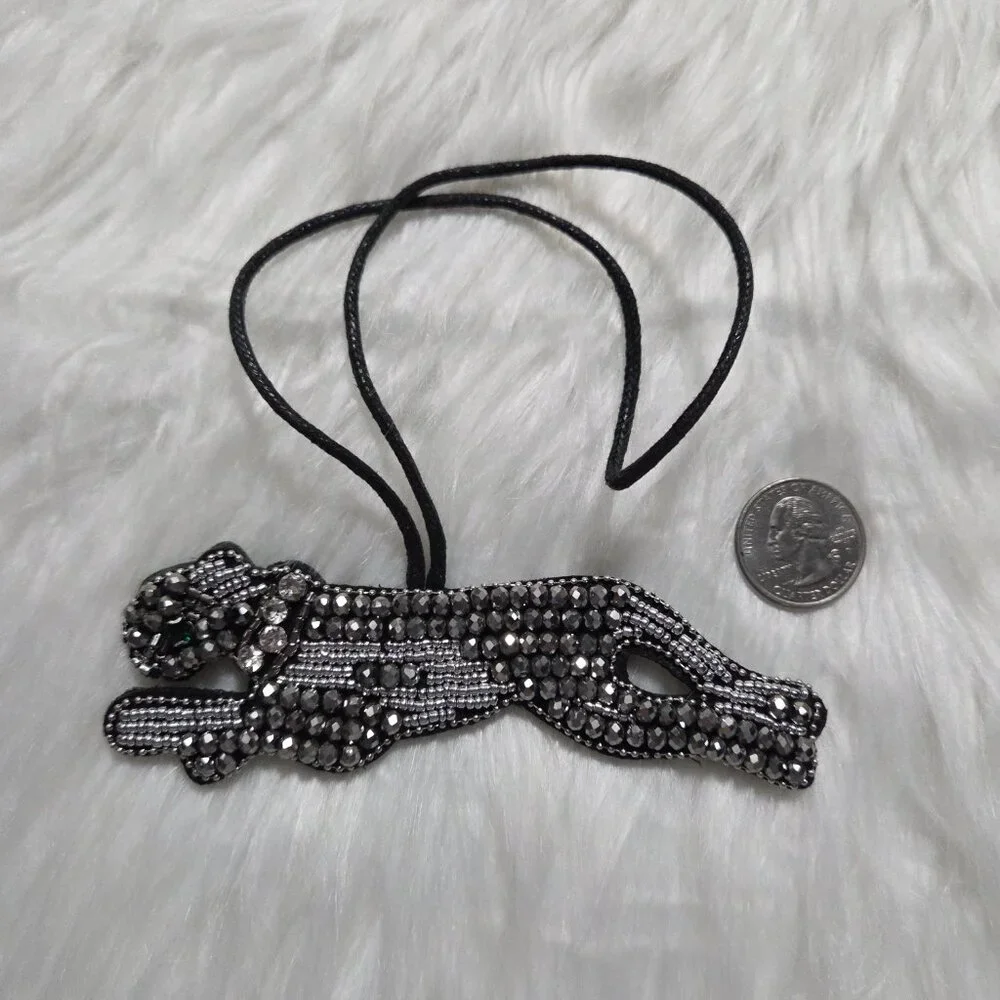 Beaded Snow Leopard Design Bag Charm